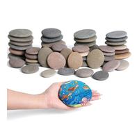 Rokraft 60 PCS Medium-Large 5.5-10.5 cm Smooth Natural River Rocks for Painting, Mixed Size Flat Painting Rocks for Classroom Projects, Group Crafts & Kids Art Activities
