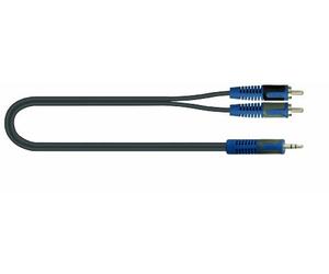 Roksolid 2m 2x Male Phono to 1x 3.5mm Stereo Jack Audio Cable