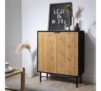 Rokstorp Sideboard with Bamboo Style Doors in Black - Black
