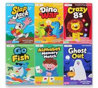 rokt&razo 6 in 1 Educational Kids Card Games, Alphabet Memory Match, Slap Jack, Go Fish, Crazy Eights, War, Ghost Out (Formerly Old Maid), Large Kids Playing Cards, Easter & Stocking Stuffers