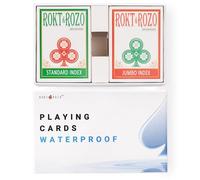 rokt&razo Premium Sanded Plastic Playing Cards 4 Decks: 100% Waterproof, 2 Standard & 2 Jumbo Index, Large Print Poker Cards, Anti-Slip Ink, Flexi-Durable, Texas Hold’em Poker (Green & Orange)