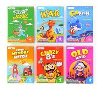 rokt&razo Upgraded Kids Card Games Pack, 6 in 1 Fun Pack, Go Fish, Old Maid, Crazy Eights, Memory Match, Slap Jack, War, Premium School Educational Kids Playing Cards, Thick Paper, Standard Poker Size