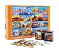 rokt&razo, World Heritage, 24 Mini Pack Jigsaw Puzzles, 1000 Pieces Daily Challenge Pack with Reference Poster, Family Game Nights, Finish Size 27.5 * 19.7 in (Index on The Back)