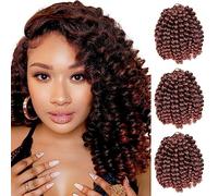 ROKTRESS Crochet Hair Jamaican Bounce Crochet Hair 6 Packs Braids Crochet Curly for Black Women Curly Hair Crochet 12 Inch