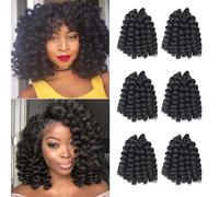 ROKTRESS Crochet Hair with Magic Wand Crochet Hair with Jamaican Bounce 6 Bundles Crochet Hair Braided Crochet Curly Hair for Women N