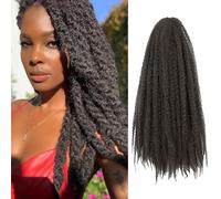 ROKTRESS Marley Twist Braiding Hair 18 Inch 6 Packs Marley Hair Afro Marley Hair for Faux Curls Spring Twist Hair Butterfly Locks Synthetic Marley Braiding Hair 18" 18" No