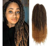 ROKTRESS Marley Twist Hair Extensions 16 Inch 6 Bundles Marley Hair Afro Hair Marley Hair for Fake Dreadlocks Feather Butterfly Curls Synthetic Hair