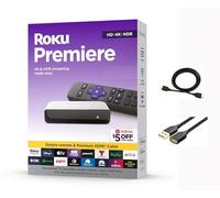 Roku 3920RW-SW Premiere, 4K/HDR Streaming Media Player, Wi-Fi Enabled, with Premium High Speed HDMI Cable and Simple Remote