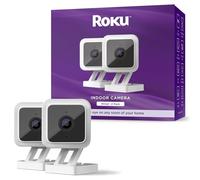 Roku Indoor Camera for Home Security, 2-Pack - Wired Security Camera with 1080p HD Color Night Vision, Works with Alexa & Google, Motion & Sound Detection, Built-in Siren, 90-Day Subscription Included
