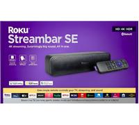 Roku Streambar SE 9104R Black 4K HDR Streaming Media Player Built-in Smart Sound