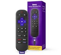 Roku Voice Remote Pro (2nd Ed.) | Rechargeable TV Remote Control with Hands-free Voice Controls, Backlit Buttons, & Lost Remote Finder - Replacement Remote Compatible with All Roku TV, Players & Audio