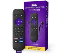 Roku Voice Remote Pro | Rechargeable Voice Remote with TV Controls, Lost Remote Finder, Private Listening, Hands-Free Voice Controls & Personal Shortcut Buttons for Roku Players Roku TV, & Roku Audio