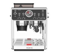Rokya R1 Bean-to-Cup Coffee Machine | 20 Bar Semi-Professional Espresso Maker with Dual Boiler & Cone Grinder | Milk Frother, Steam Wand & Removable Bean Box | Compact for Home Kitchen