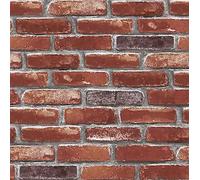 Rokya Textured Vinyl Brick Wallpaper Red - Al1084