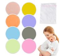 ROKZELT Pack of 8 Nursing Caps Nursing Pads, Washable, Highly Absorbent, Ultra Thin, Leak-proof and Breathable Inserts for Breastfeeding, Discreet with Invisible Seat, Individually Packed