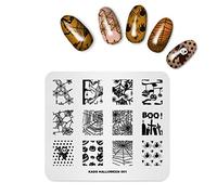 Rolabling Nail Stamping Plates Halloween Theme Pumpkin Spider Cobweb Image Templates Nail Art Plate Manicure Printing Design DIY (HA001)