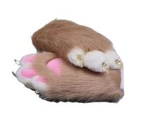 Rolamumu Faux Fur Plush Cat Paw Gloves, Fur Suit Animal Fox Paw Gloves, Halloween Party Cosplay Adult Costume Accessories(E)