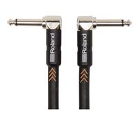 Roland Black Series Instrument Cable, Angled/Angled 1/4-Inch Jack, 3-Feet | Oxygen-free copper core with spiral shielding and 1/4" connectors for guitars, basses and keyboards