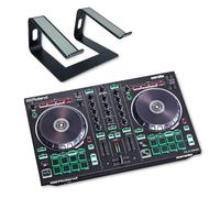 Roland DJ-202 2-Channel 4-Deck USB DJ Controller with Keepdrum Laptop Stand Black