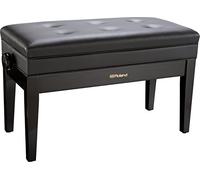 Roland Duet Size Piano Bench In Polished Ebony with Vinyl Seat - Rpb-D400Pe