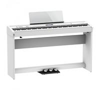 Roland FP-60X Digital Piano with Wood Frame Stand and Pedals White