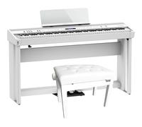 Roland FP-90X-WH Digital Piano + Stand, Pedal Unit and Bench (White)