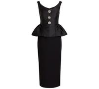 Roland Mouret Crystal-embellished Taffeta and Crepe Midi Dress - Black - 10 (UK10 / S)