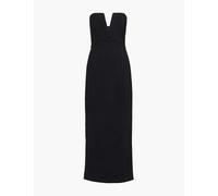 Roland Mouret Womens Black Slim-fit Sleeveless Silk-blend Midi Dress 10