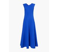 Roland Mouret Womens Blue Sleeveless V-neck Silk-blend Midi Dress 10