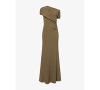 Roland Mouret Womens Roland Mouret Asymmetric Drape Stretch-Jersey Gown Khaki 10