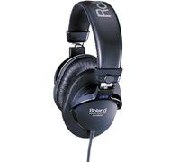 ROLAND RH-200 Stereo Monitor Headphones Black Coiled Cable - Clear, Accurate and Comfortable for Studio-Quality Monitoring
