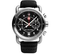 Roland Sands ICON Steel Chronograph Quartz Black Leather Date Vintage Men's Watch