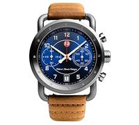 Roland Sands ICON Steel Chronograph Quartz IP Gunmetal Leather Blue Date Brown Vintage Men's Watch