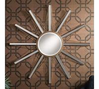 roland starburst wall mirror in bright gold with mirrored panels