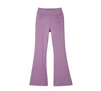 Rolanko Girls Flared Trousers, Pull Up Bootcut High Waist Stretch Leggings Sports Jogger Pants with Pockets, Purple, Size: 160, 11-12 Years