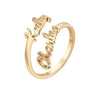 Rolaonly Custom Name Ring Personalised Name Ring Open Ring Adjustable Name Jewellery Engraved Name Ring For Women Girls Mum Daughter Partner Friends Birthday Anniversary Valentines Mothers Day Gift