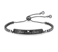 Rolaonly Personalized Bracelet with engraving, Bracelet with Eye Photo Image - As a Personalized Valentine's Day Gift for Men, Daddy, Birthdays, Party- Couple Bracelets