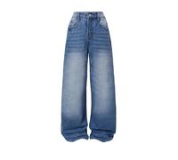 ROLAQDK Girls Jeans Wide Leg Baggy Y2K Denim Trouser Kids Cargo Trousers Hip Hop Pants Loose Denim Pants Casual Streetwear Vintage Hip Hop Cargo Jeans Bootcut Bottom for Girls