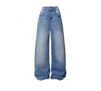 ROLAQDK Girls Jeans Wide Leg Baggy Y2K Denim Trouser Kids Cargo Trousers Hip Hop Pants Loose Denim Pants Casual Streetwear Vintage Hip Hop Cargo Jeans Bootcut Bottom for Girls