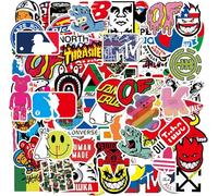 Rolcheleego 101pcs Skateboard Stickers Pack Non-Repeat Cool Sticker Pack Waterproof Reusable Vinyl Brand Stickers for Adults Teens Boys Graffiti Cars Guitar Travel Luggage Helme Furniture Bike Laptop
