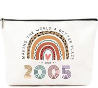 Rolcheleego 21st Birthday Gifts for Women - Making The World A Better Place Since 2005 Makeup Bag, 21 Year Old Birthday Gift Ideas for Daughter Sister Best Friend, Rainbow Cosmetic Pouch