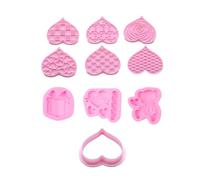 Rolcheleego 9 Pcs Heart Cookie Molds Set, Valentine's Day Anniversary Baking Tools for Couples, Fondant Chocolate Cookie Cutters, Creative DIY Baking Molds