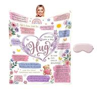 Rolcheleego Big Hug Healing Blanket (130×150cm), Soft Pink Sleep Eye Mask Set Thoughtful Goodie for Friends/Couples/Parents on Christmas/Valentine’s Day/Birthday