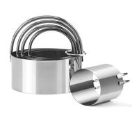 Rolcheleego Cookie Cutters Set (5 Pieces/Set), Stainless Steel Scone Cutters with Handles, Round Pastry Cutters Circle Biscuit Cutters Set for Baking, Professional Dough Cutter Tool.