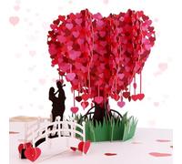 Rolcheleego Happy Anniversary Card for Wife, Love Tree Pop Up Wedding Card, Love 3D Cards for Her, Him, Husband, Boyfriend, Girlfriend, Greeting Cards for Engagement, Valentine's Day, Thinking of You