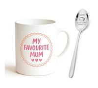 Rolcheleego Heartwarming Gift Set for Mum: My Favourite Mum Mug & You Will Always BE My Best-Tea Spoon for Mother's Day, Birthday