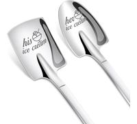 Rolcheleego Wedding Gifts for Her and Him Ice Cream Spoons, Stainless Steel Coffee Spoon Pack of 2 Set Christmas Valentines Day Wedding Gifts for Couple Lovers-2