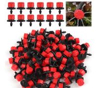 Rolcoassuns 200Pcs 1/4 Inch Adjustable Irrigation Drippers, 360° Micro Drip Emitters for Garden Watering System, Anti-Clogging Sprinklers for 4mm/7mm Hoses, Red