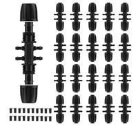 Rolcoassuns 20PCS Barbed Tee 1/2 inch to 1/4 inch Irrigation Tubing, Anti-Drop Barbed Tee Connectors with 20 End Plugs for 14mm/16mm to 4mm/7mm Drip Systems 6 Way Adapter