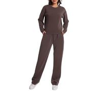 Rolcoassuns Women Modal Lounge Set 2 piece Fall Outfits Oversized Sweatshirt Wide Leg Pants With Pockets